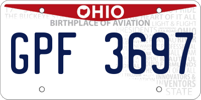 OH license plate GPF3697