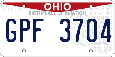 OH license plate GPF3704