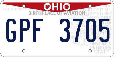OH license plate GPF3705