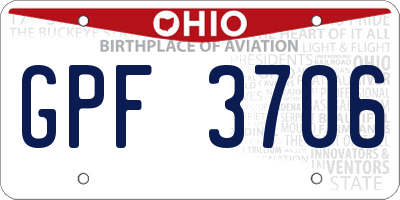OH license plate GPF3706