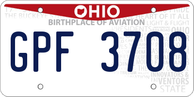 OH license plate GPF3708