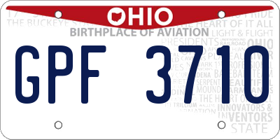 OH license plate GPF3710