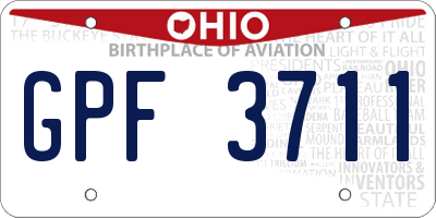 OH license plate GPF3711