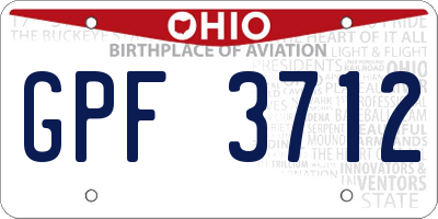 OH license plate GPF3712