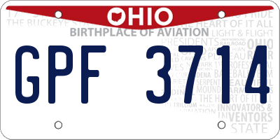 OH license plate GPF3714