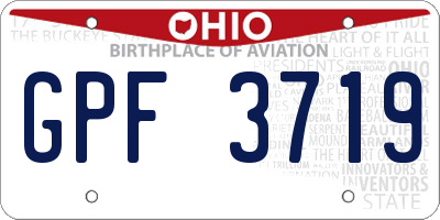 OH license plate GPF3719