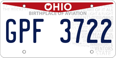 OH license plate GPF3722