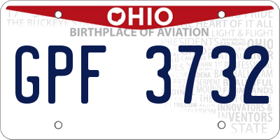 OH license plate GPF3732