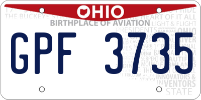 OH license plate GPF3735