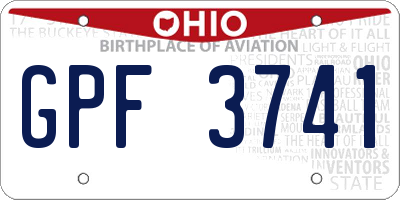 OH license plate GPF3741
