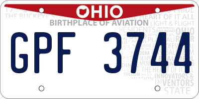 OH license plate GPF3744