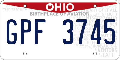 OH license plate GPF3745