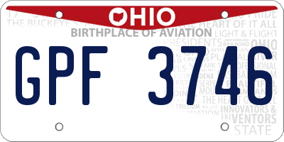 OH license plate GPF3746