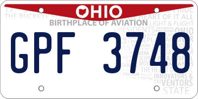 OH license plate GPF3748