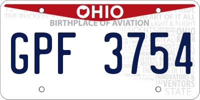 OH license plate GPF3754