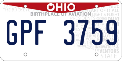 OH license plate GPF3759