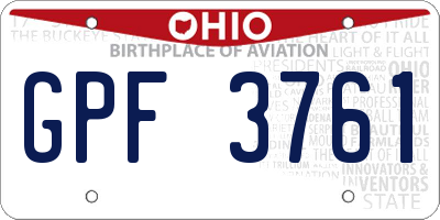 OH license plate GPF3761