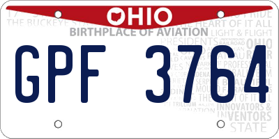OH license plate GPF3764