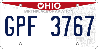 OH license plate GPF3767