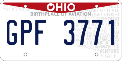 OH license plate GPF3771
