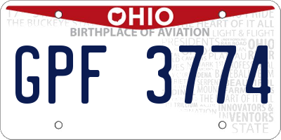OH license plate GPF3774