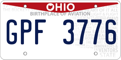 OH license plate GPF3776