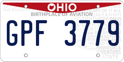 OH license plate GPF3779