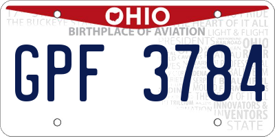OH license plate GPF3784