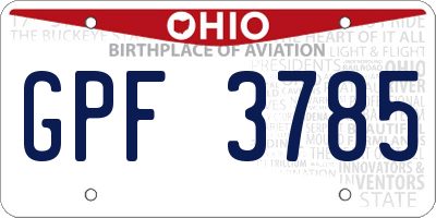 OH license plate GPF3785