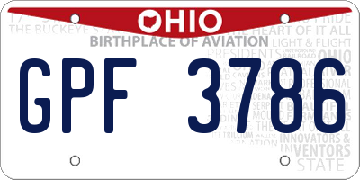 OH license plate GPF3786