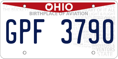 OH license plate GPF3790