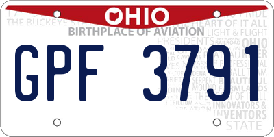 OH license plate GPF3791