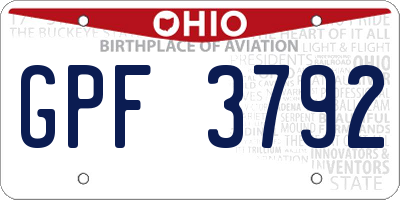 OH license plate GPF3792