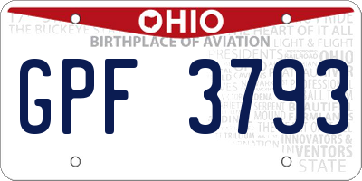 OH license plate GPF3793