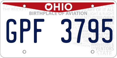 OH license plate GPF3795