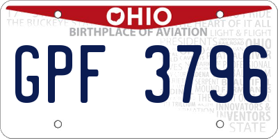 OH license plate GPF3796