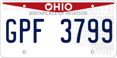 OH license plate GPF3799