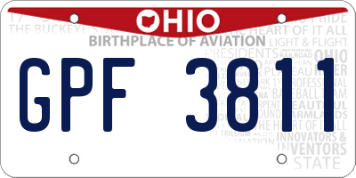 OH license plate GPF3811