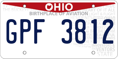 OH license plate GPF3812