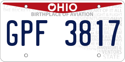 OH license plate GPF3817