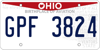 OH license plate GPF3824