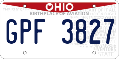 OH license plate GPF3827