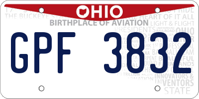 OH license plate GPF3832