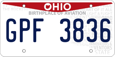 OH license plate GPF3836