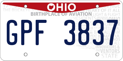OH license plate GPF3837