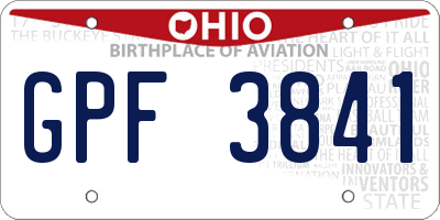 OH license plate GPF3841