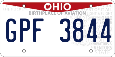 OH license plate GPF3844