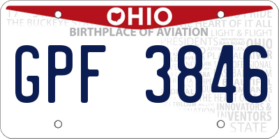 OH license plate GPF3846