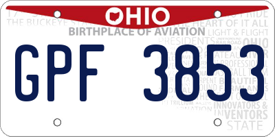 OH license plate GPF3853