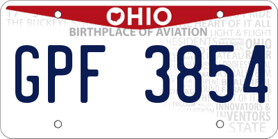 OH license plate GPF3854